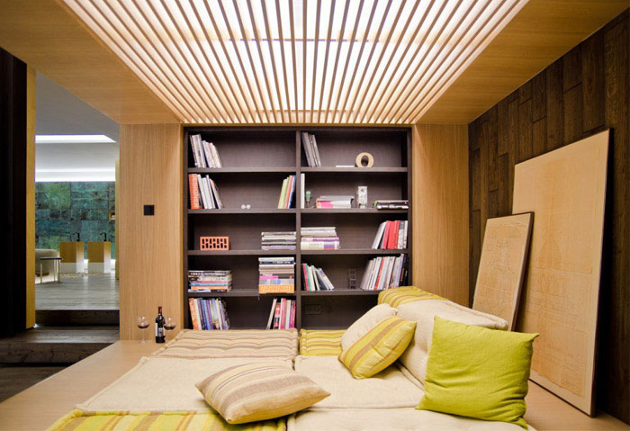 loft apartment warm concrete living area