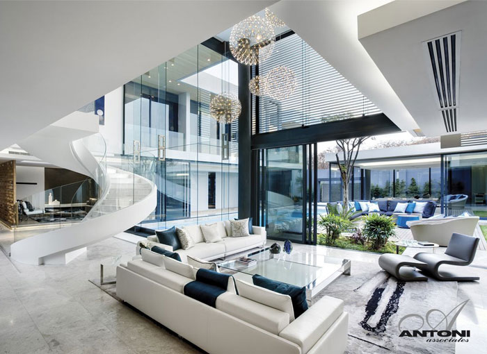 modern house family room