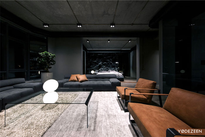 trendy dark bachelor apartment 20