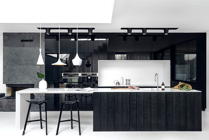 37 Black house interior kitchen info