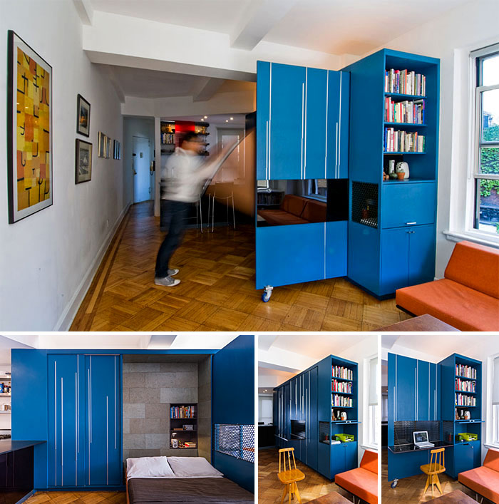 400 square foot studio design bright colors