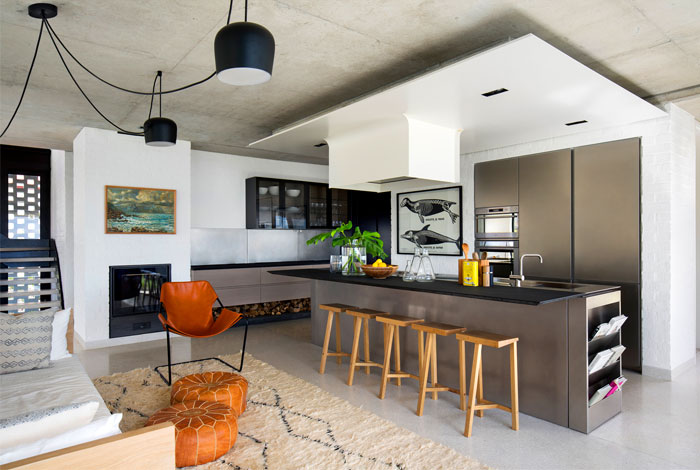 open concept kitchen living room