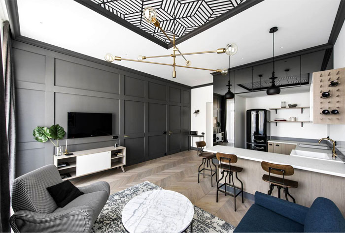 Open Concept Kitchen and Living Room - 55 Designs & Ideas u shaped kitchen