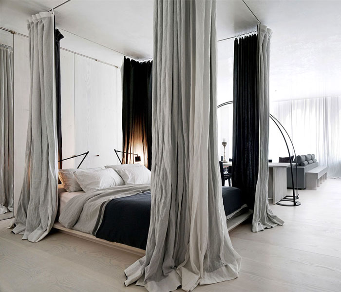 80 Men's Bedroom Ideas – A List of the Best Masculine Bedrooms canopy bed sculptural accent 4