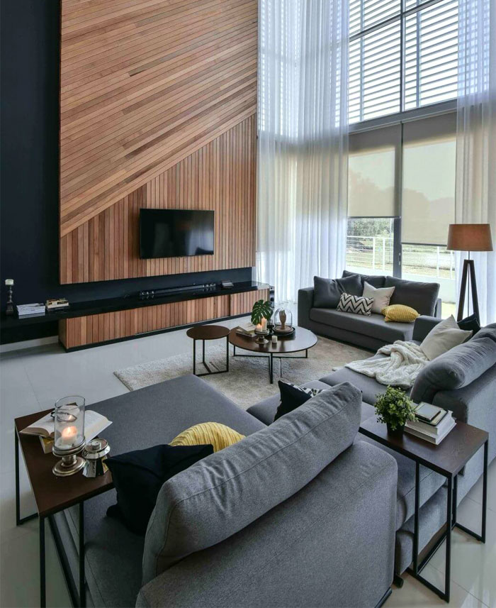 80 Modern TV Wall Decor Ideas wooden tv wall mount designs 12